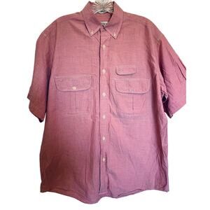 Orvis men’s dusty pink button up shirt short sleeve size medium